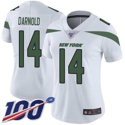 New York Jets Limited White Women Sam Darnold Road Jersey NFL Football #14 100th Season Vapor Untouchable->youth nfl jersey->Youth Jersey